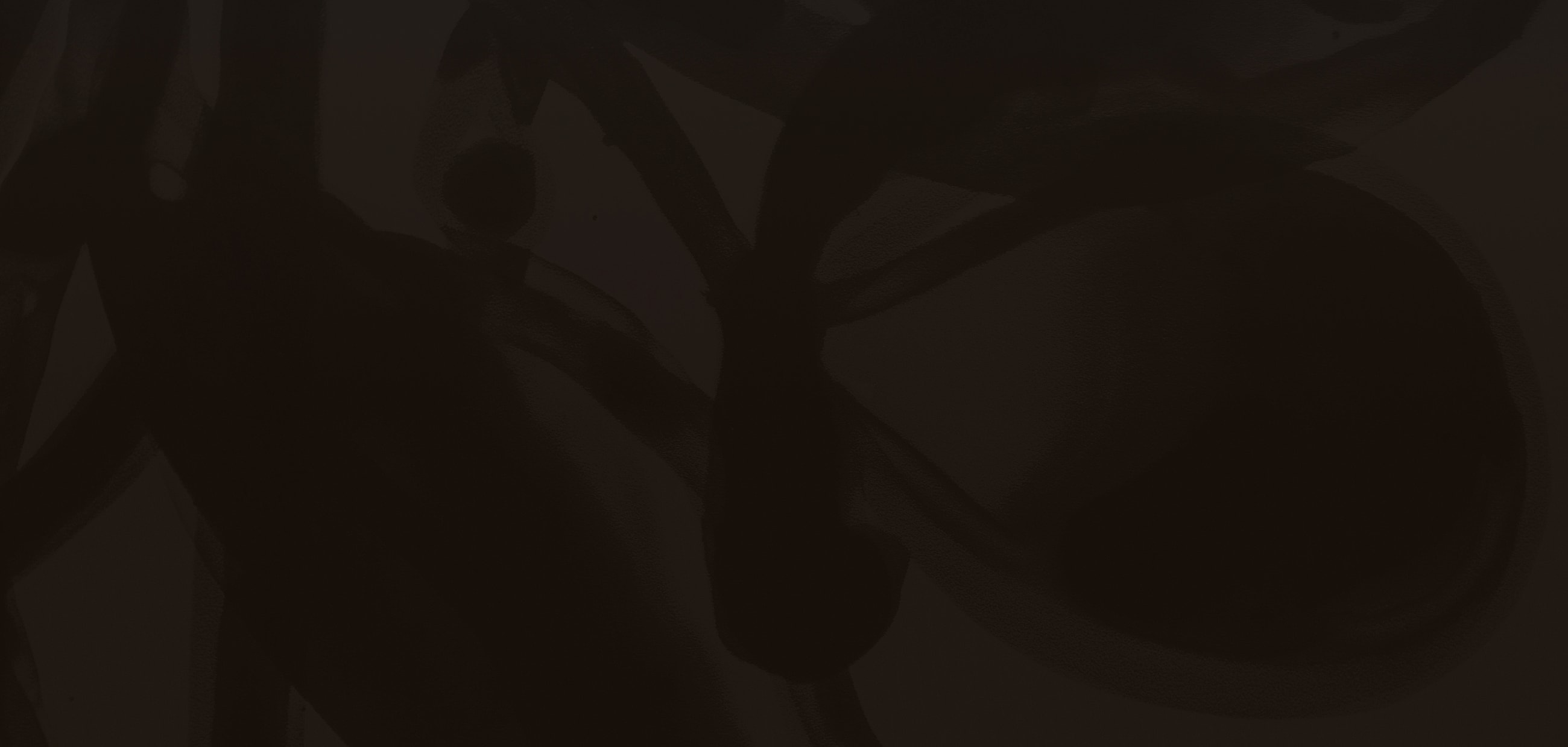 Abstract dark shapes and textures on black background.