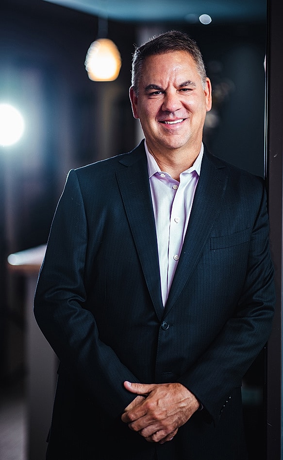 Smiling man in a business suit portrait.