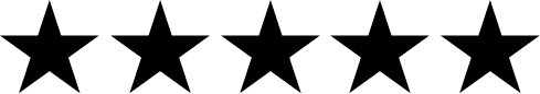 Five white stars in a row