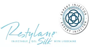 Restylane Silk injectable gel branding logo.