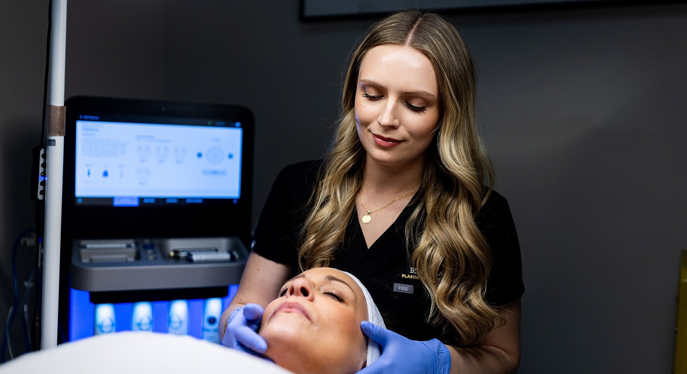 Skincare treatment in a professional setting